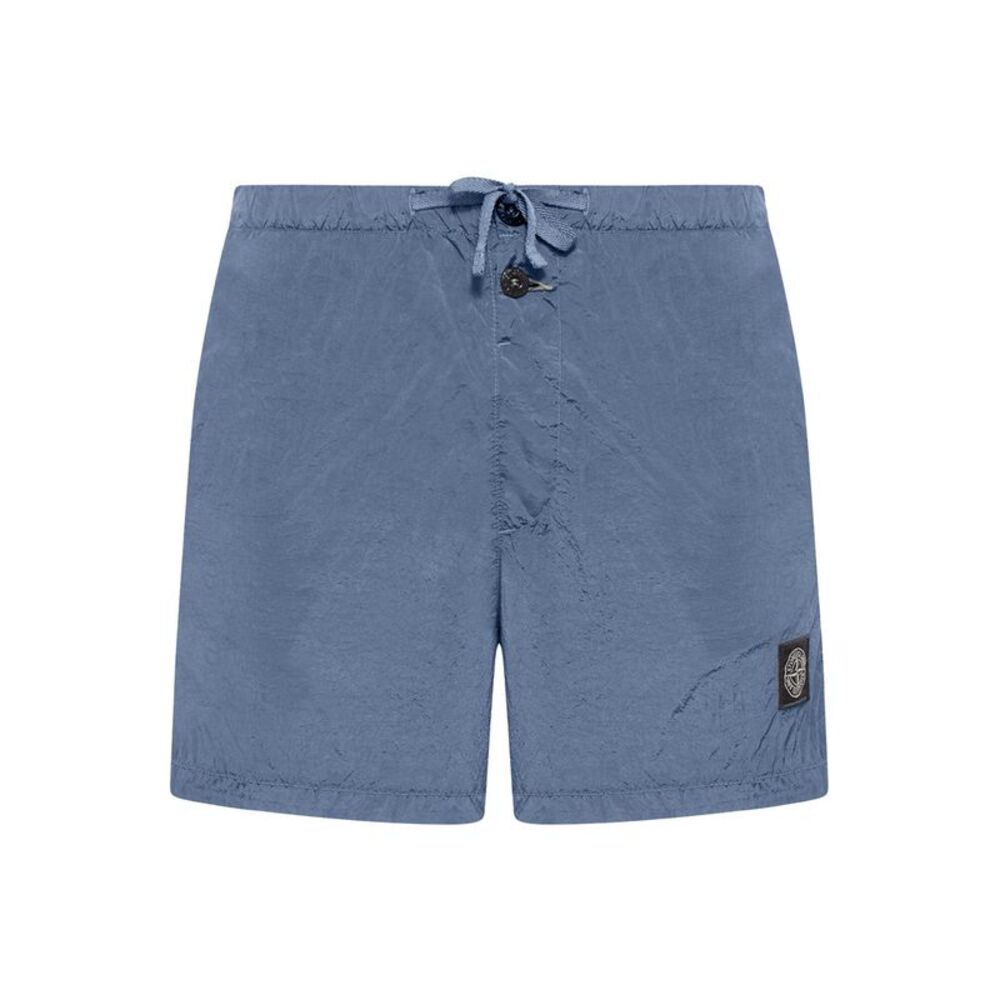 Stone Island Men Navy Blue Compass Logo Swimsuit